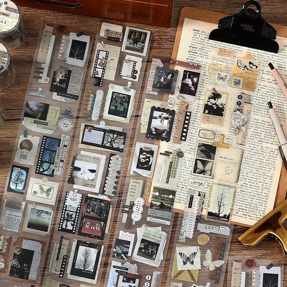 أشرطة لاصقة من البولي إيثيلين تيريفثالات بطول 2 متر وعرض 60 ملم بتصميم مجموعة شعر الأفلام الكلاسيكية لزخرفة الدفاتر والمواد المكتبية وتجميع القصاصات يدويًا - 2