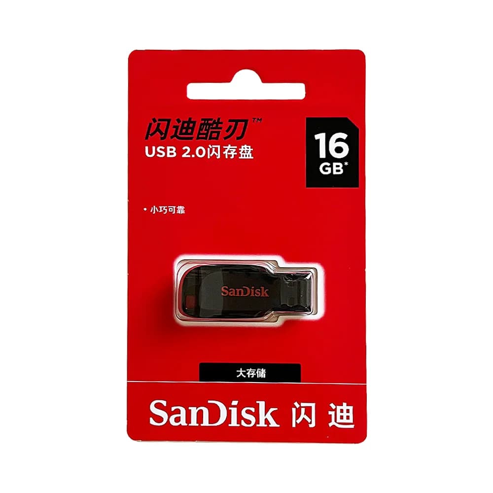 محرك أقراص فلاش USB SanDisk Cruzer Blade بسعة 128 جيجابايت و64 جيجابايت و32 جيجابايت و16 جيجابايت، قرص U، USB2.0، قلم محرك أقراص، ذاكرة USB، عصا USB فلاش SDCZ50 قرص USB