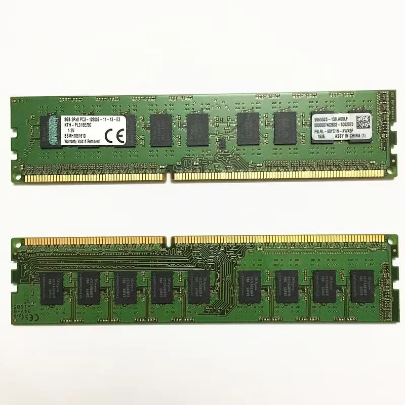1/2/4PCS Kingston DDR3 DDR3L ECC RAM 4GB 8GB 1333MHz 1600MHz 1866MHz 240pin PC3-12800E ECC Unbuffered DIMM for Workstation - 2