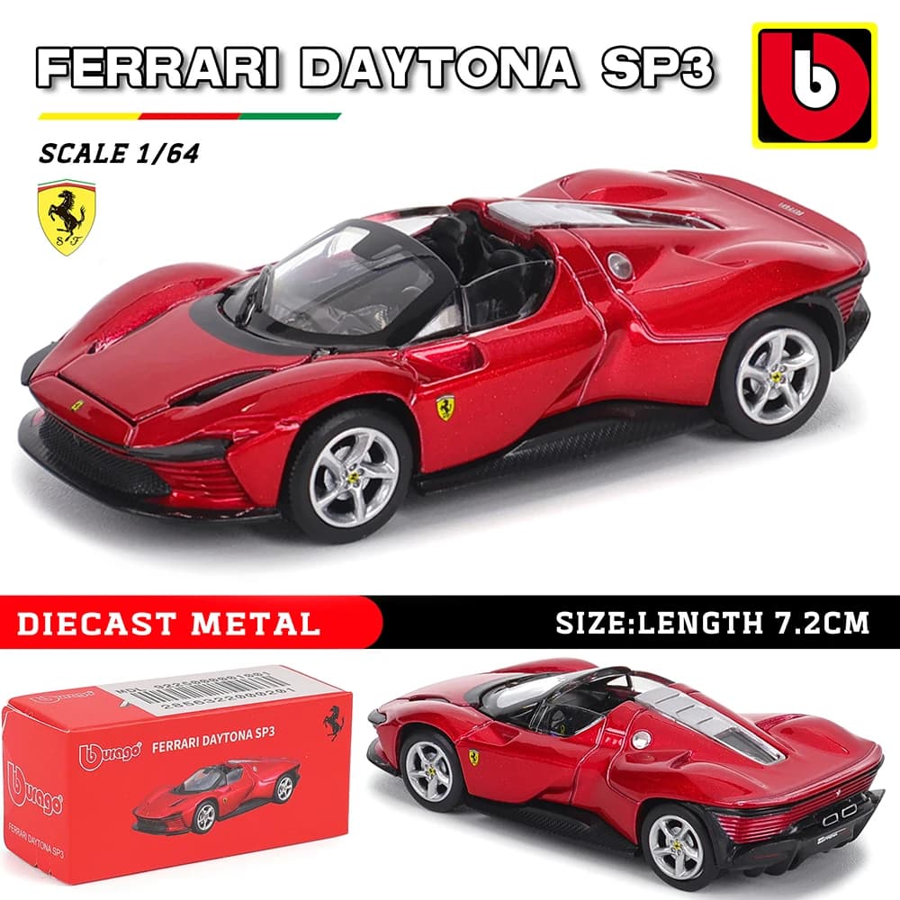 ببوراجو 1:64 فيراري SP3 458 599 ENZO F12 موديل صغير قابل للجمع من سبائك معدنية، لعبة هدية وديكور كلاسيكي وفاخر