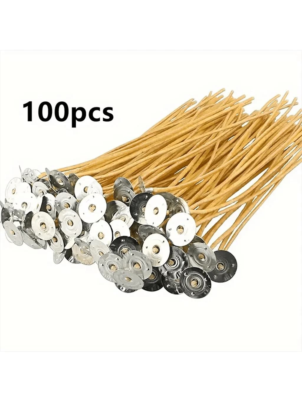 100 6-inch pre-waxed beeswax and hemp wicks, slow burn, 2mm diameter - perfect for DIY candle making.