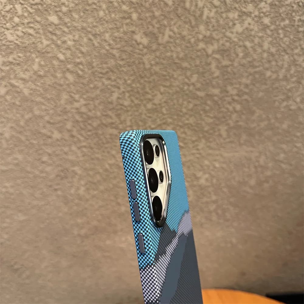 غطاء هاتف مغناطيسي فاخر من ألياف الكيفلار والكربون الملونة لسامسونج S26 وS24 وS25 ألترا وS23 بلس، متوافق مع الشحن اللاسلكي ماجسيف - 5