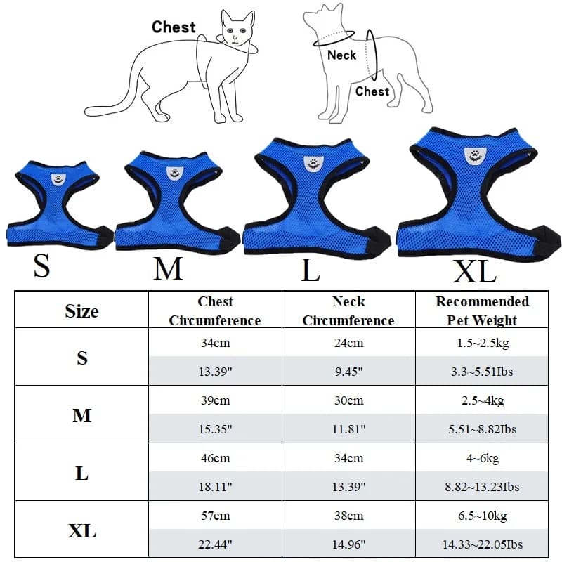 Breathable Mesh Cat Small Dog Harness And Leash Kitten Cats Harnesses Little Dog Puppy Harness For French Bulldog Chihuahua Pug - 6