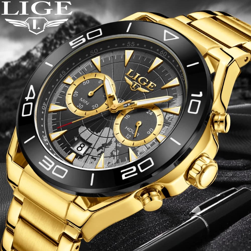 LIGE Top Brand Luxury Mens Watches Casual Business Watch Men Fashion Waterproof Military Men's Quartz Wristwatch Montre Homme - 6