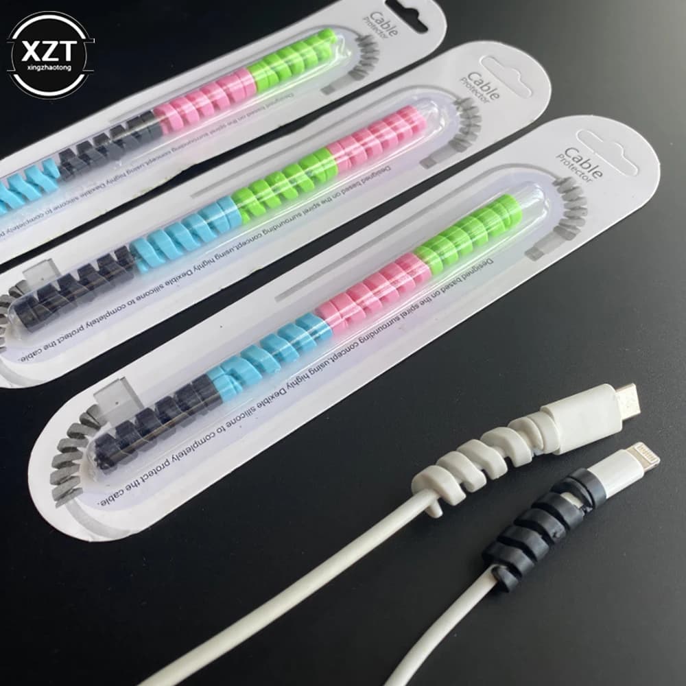 Mini المحمولة موبايل كبل شحن الهاتف حامي الشريط كابل لف المشبك ماوس USB شاحن كابل الطاقة لف - 3