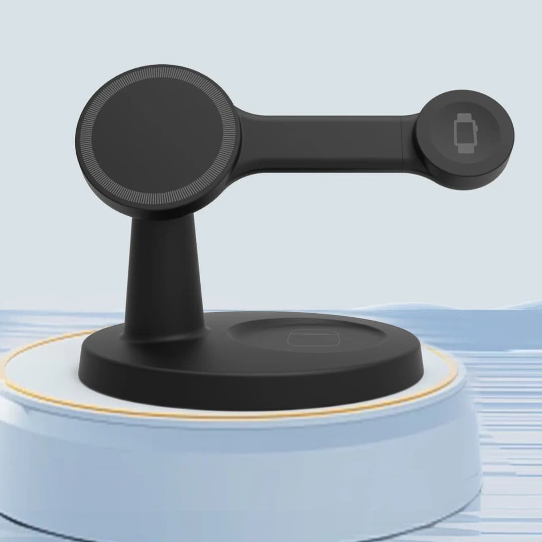 حامل شاحن لاسلكي مغناطيسي 3 في 1 لهاتف Magsafe iPhone 16 15 14 13 Pro Max Apple Watch 9 8 AirPods Pro محطة شحن سريعة - 5