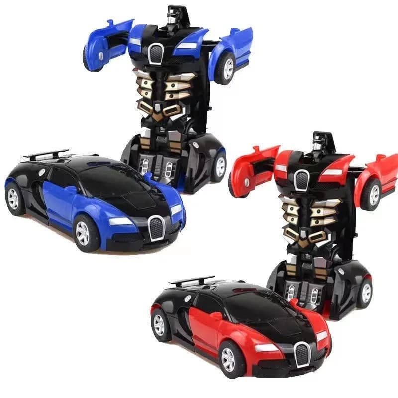 2 in 1 One-key Collision Deformation Car Toys Automatic Transformation Robot Plastic Vehicles Boys Toy Model Car Kids Baby Gift - 3
