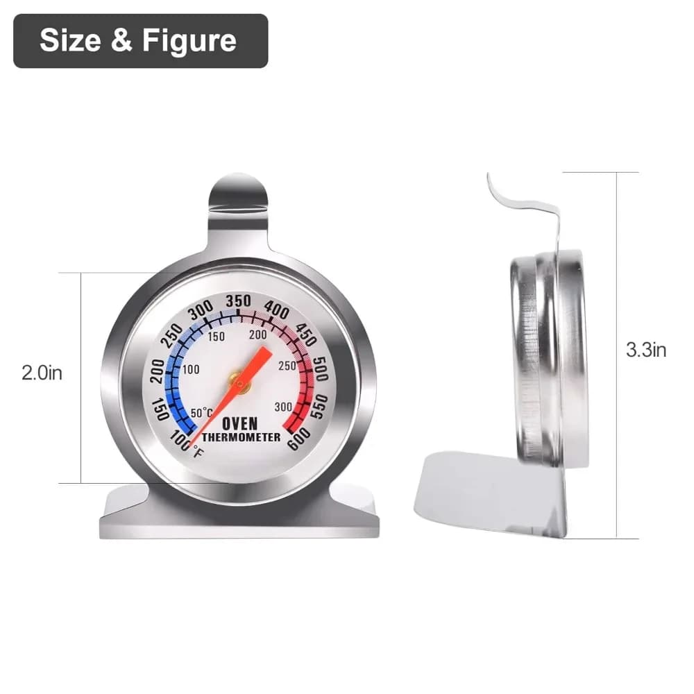Stainless Steel Oven Thermometer for Ovens, Pizza Oven Accessories, Oven Measuring Instruments, Thermometer - 6