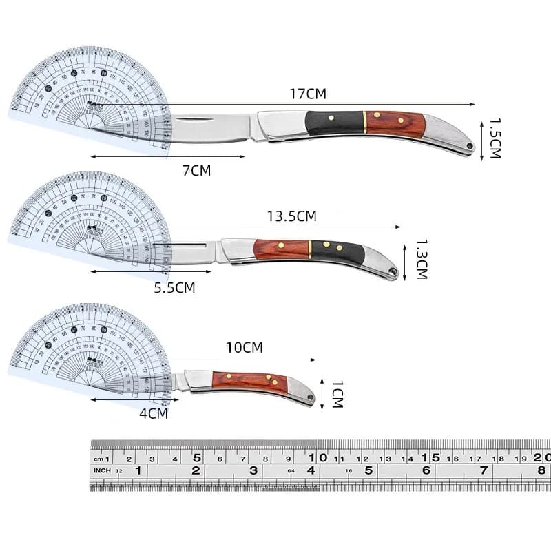 سكين طوي صغير من الفولاذ المقاوم للصدأ، شفرة حادة، مقبض خشبي، سكين تقشير وتقطيع للجيب، مناسب للتخييم والبقاء - 6