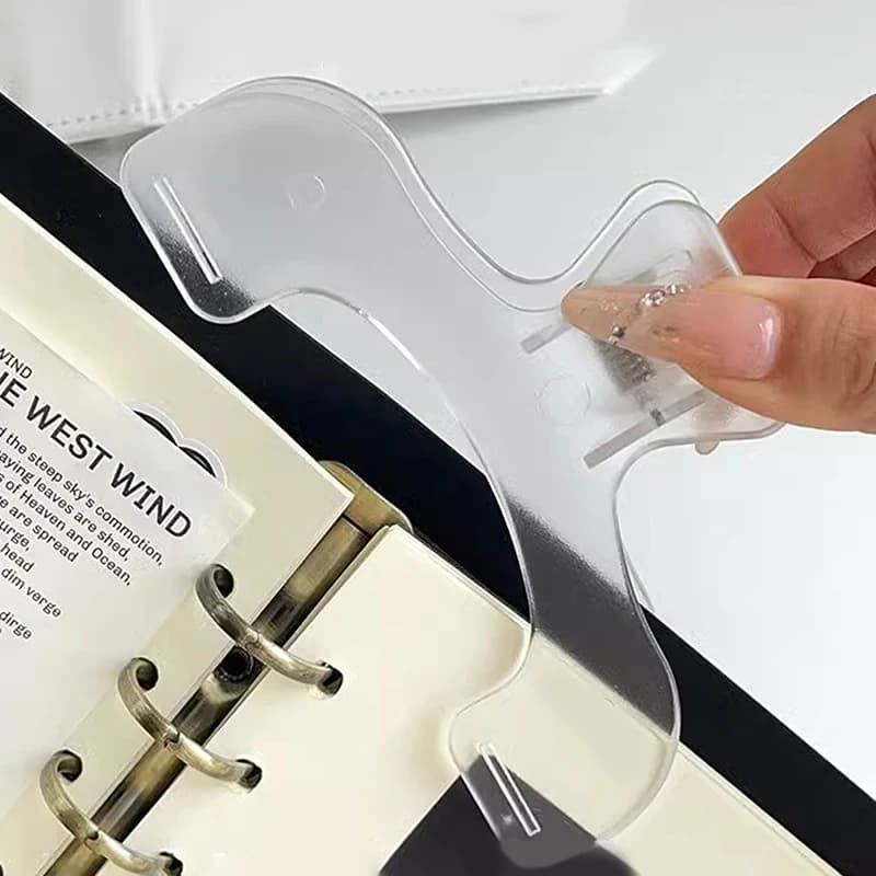 قطعة واحدة مشابك كتب ثابتة بسيطة مشبك ملاحظات إكسسوارات مكتبية حامل ملاحظات عملي حامل صفحات شفاف مموه لأداة القراءة - 3