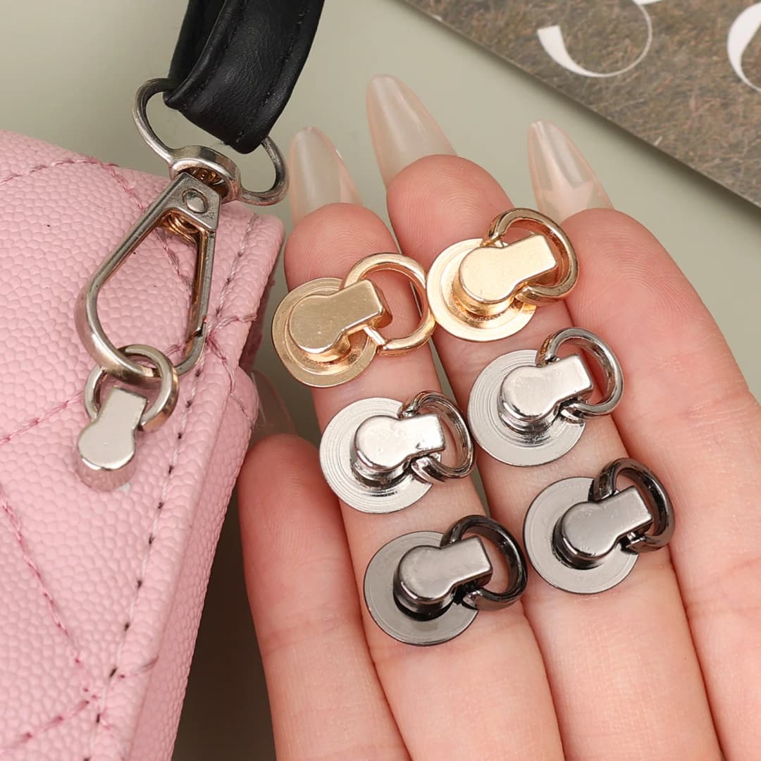 مشابك جانبية معدنية للأمتعة، إبزيمات لسلسلة حقيبة اليد، حلقة تعليق، قفل للمفاتيح مع خطاف لولبي، إكسسوارات مشابك حقائب يدوية - 4