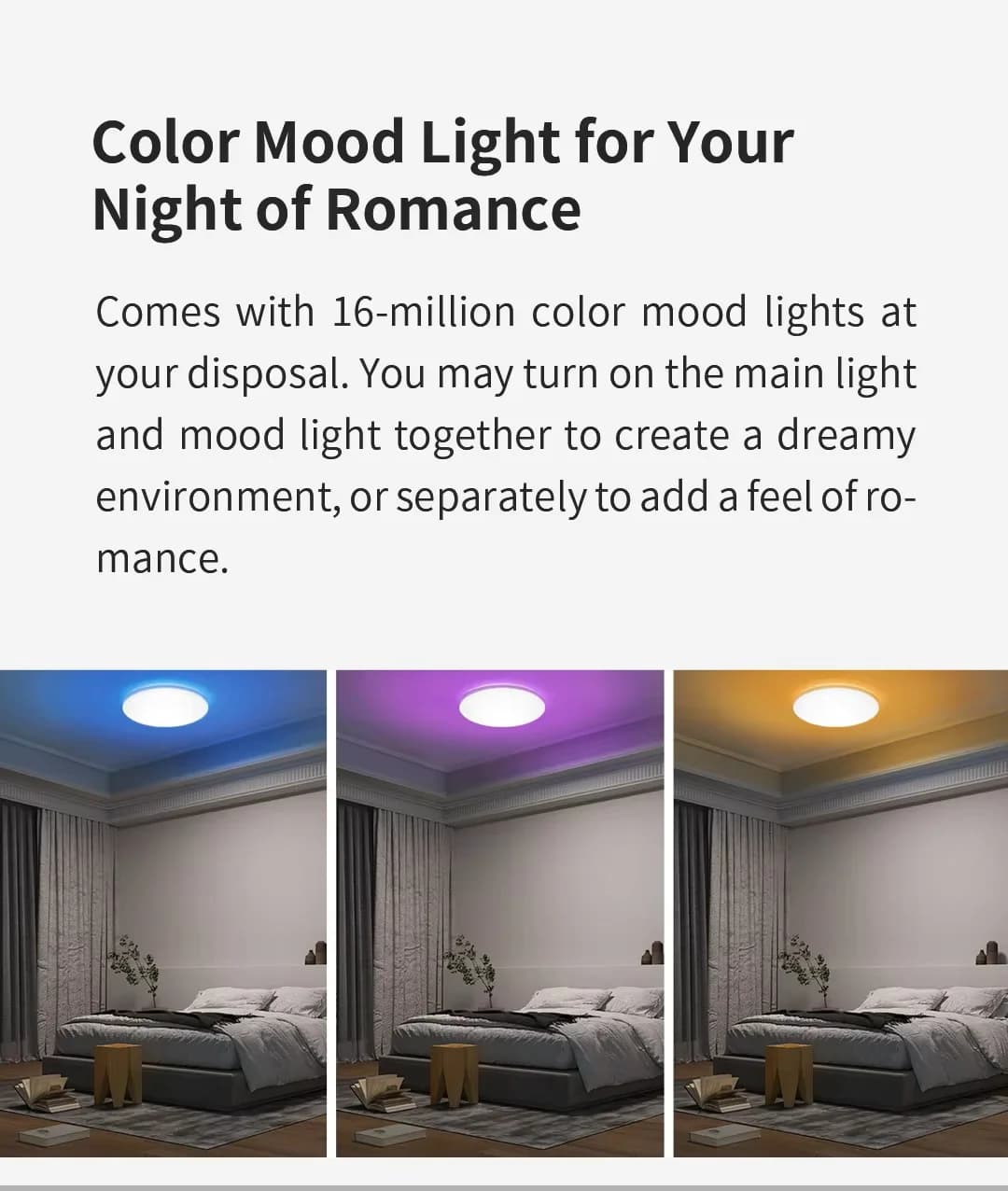 مصباح سقف ييليت الذكي LED RGB واي فاي 235c 300c قابل للتعتيم 2700K-6500K فائق النحافة تحكم صوتي يعمل مع تطبيق هوم كيت منزل مي - 2