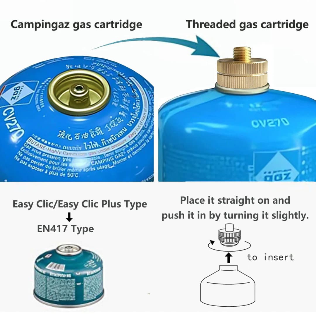 محول موقد غاز التخييم محول أسطوانة Campingaz Easy Clic إلى موصل غاز البيوتان المسنن - 5