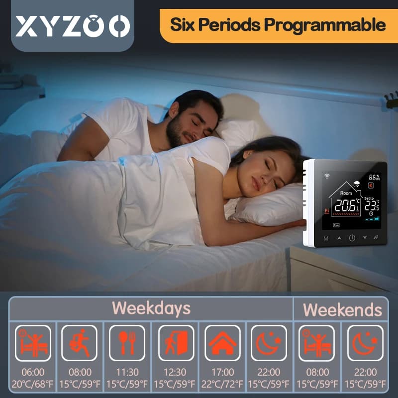 واي فاي تيا ترموستات لاسلكي لغلاية الغاز RF433 تدفئة أرضية جهاز التحكم في درجة حرارة المنزل الذكي والمستقبل أليكسا جوجل أليس - 4