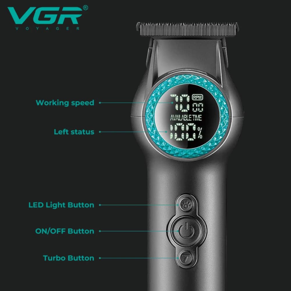 VGR Hair Trimmer Cordless Hair Cutting Machine Barber Electric 8000 RPM Hair Clipper Professional Haircut Trimmer for Men V-990 - 3