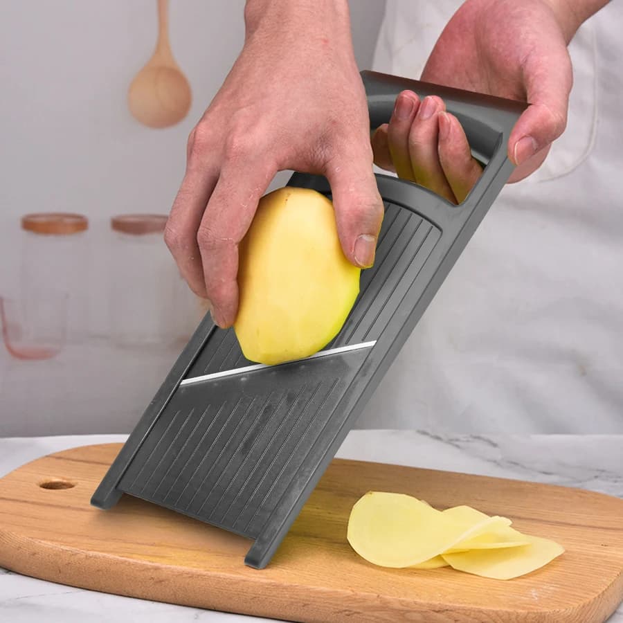 1PC potato slicer Household multi-functional slicer Stainless steel hand-held vegetable and fruit slicer hanging kitchen tools - 3