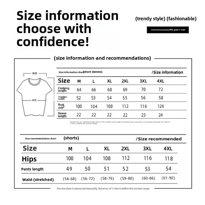 Cross-border Waffle Casual Summer Ice Silk Short-sleeved Sports Clothes Set Men's T-shirt Men's Clothing Set Matching - 6
