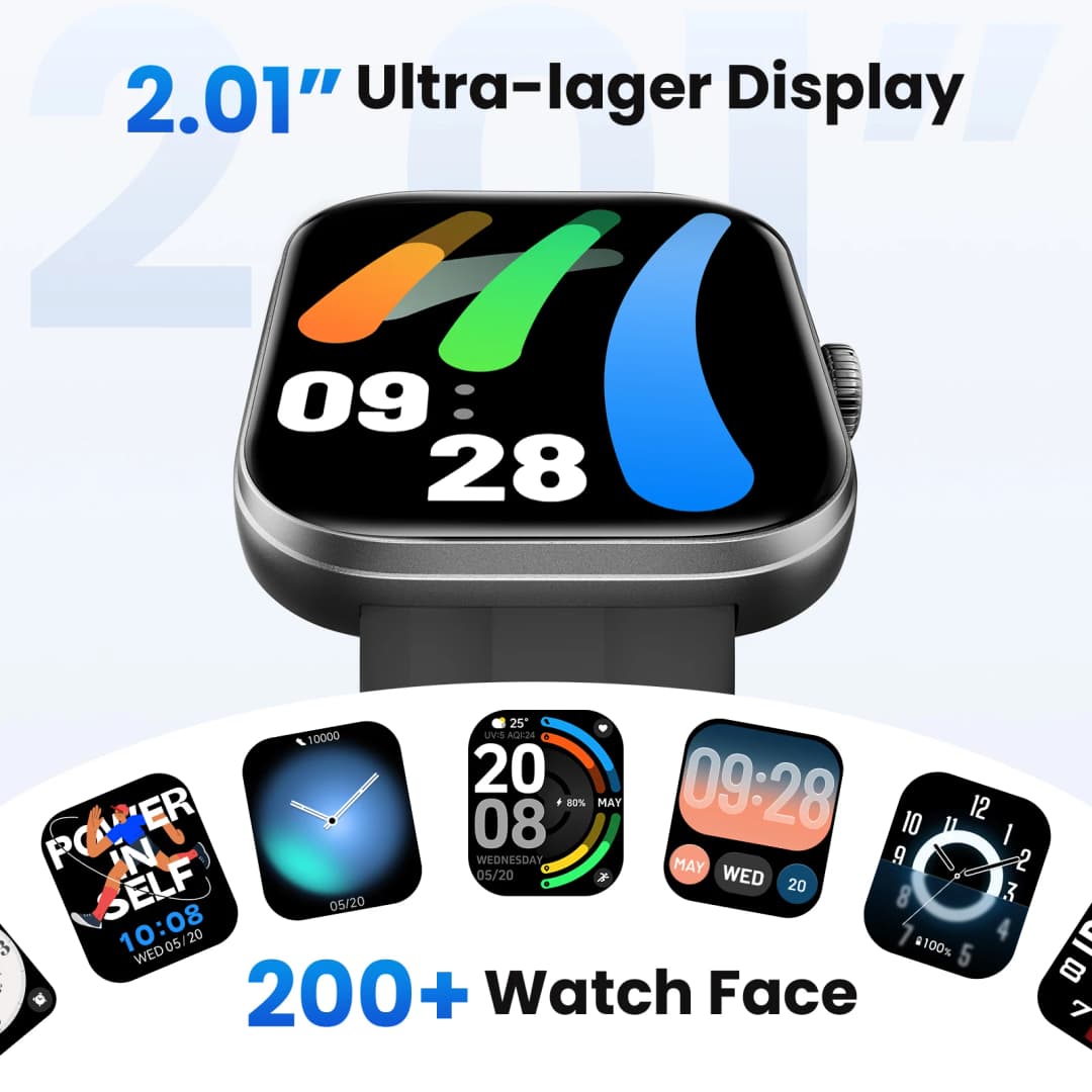 HAYLOU Watch Faro Voice Calling Smart Watch 2.01'' HD Screen 24H Health Monitor 150+ Sports Modes Bluetooth Smartwatch Men Women - 2