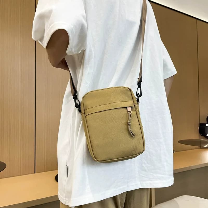 Men’s Women Small Crossbody Shoulder Bag, Lightweight Casual Sling Bag with Multi Zipper Pockets for Travel, Work, Daily Use - 4