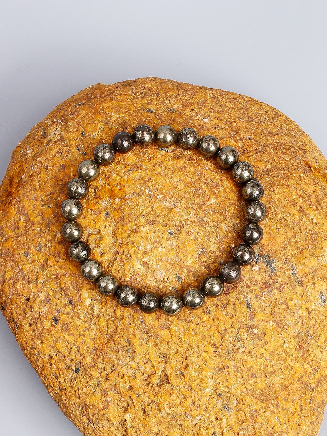 Natural Pyrite Stone Bead Bracelet for Wealth Abundance Confidence Boost Positive Energy Flow & Protective Empowerment Jewelry - 6