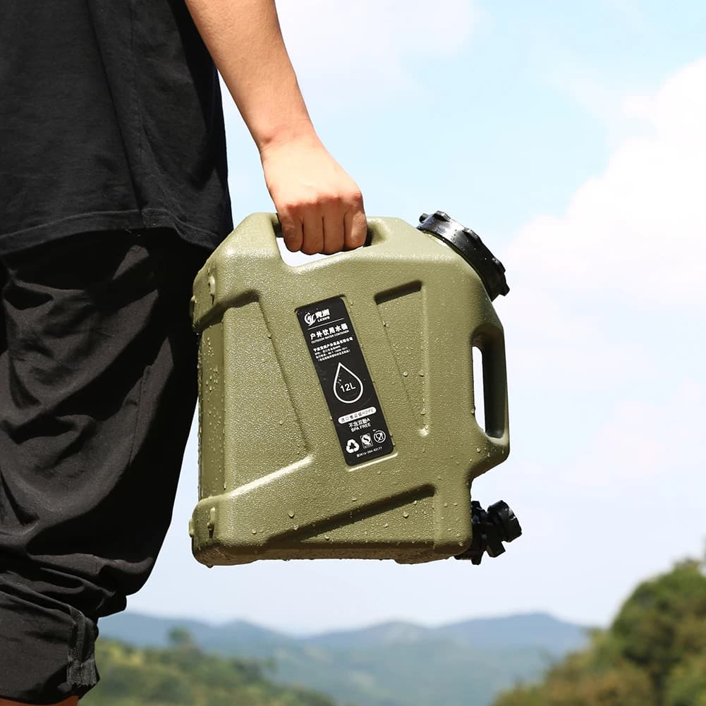 10/11/12L Outdoor Water Bucket Large-Capacity Portable Water Bag Container with Faucet Driving Water Tank for Picnic Hiking - 4