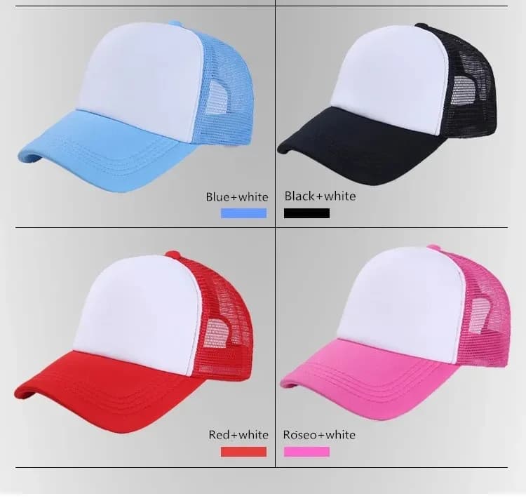 Unisex Cheaper 5 Panel Trucker Hat For Adult Summer Net Baseball Cap Men Women Blank Mesh Adjustable Sun Hat Visor - 3