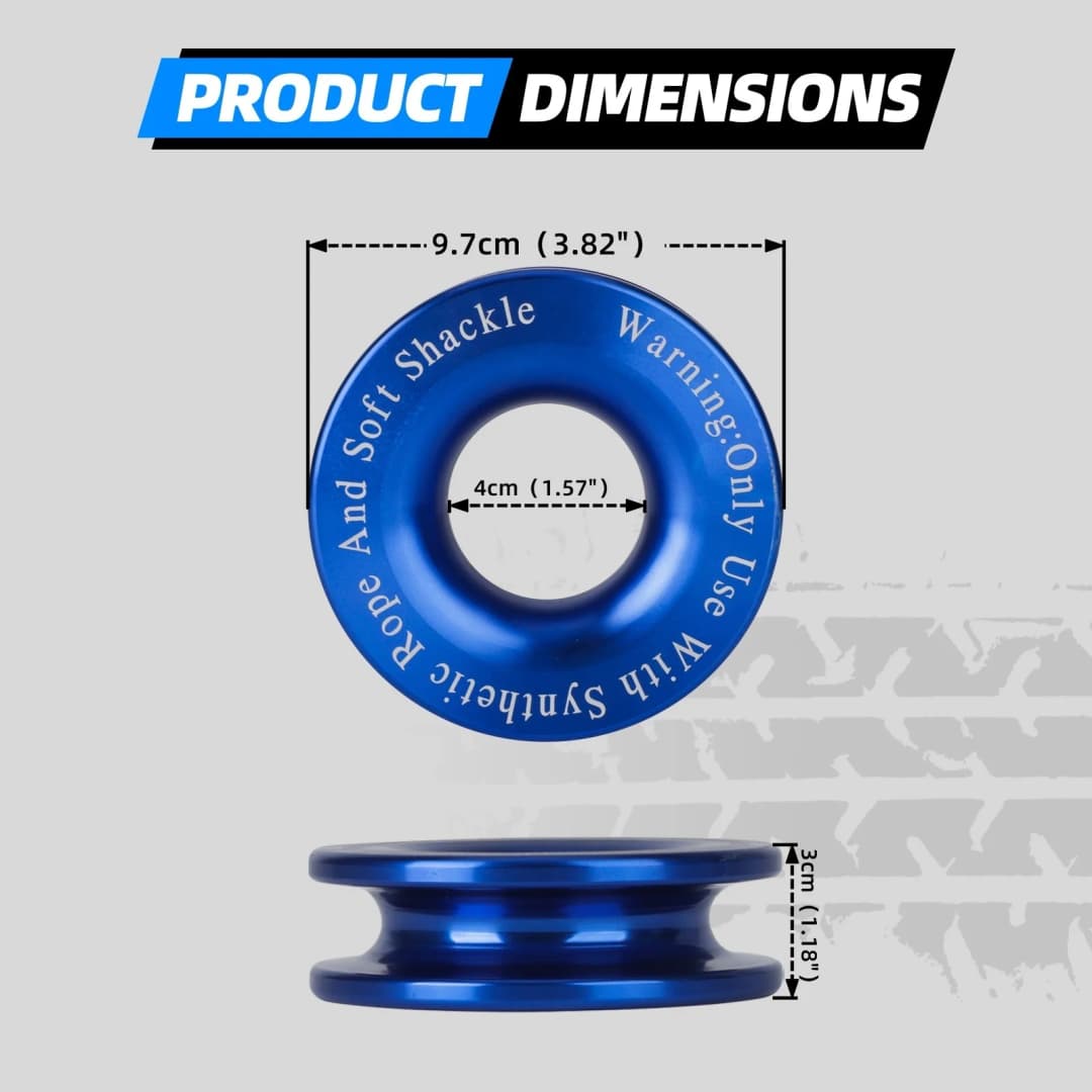 حلقة استرداد من سبائك الألومنيوم CNSPEED 41000 رطل كتلة خطاف بكرة سحب لمجموعة حبال سحب SUV Jeep Truck 3/8" 1/2" - 2