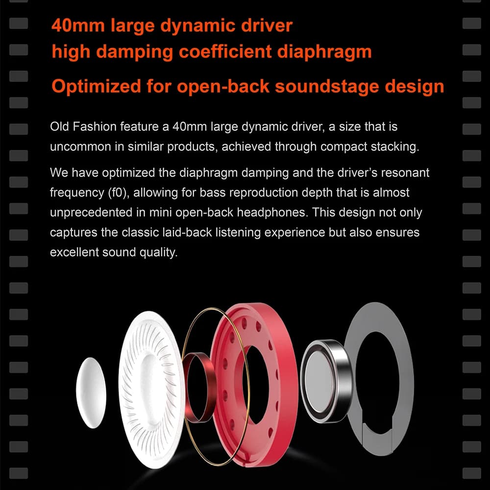 MOONDROP Old Fashioned Portable On-Ear Headphone open-back Headset 0.78mm 2Pin interchangeable cable - 4
