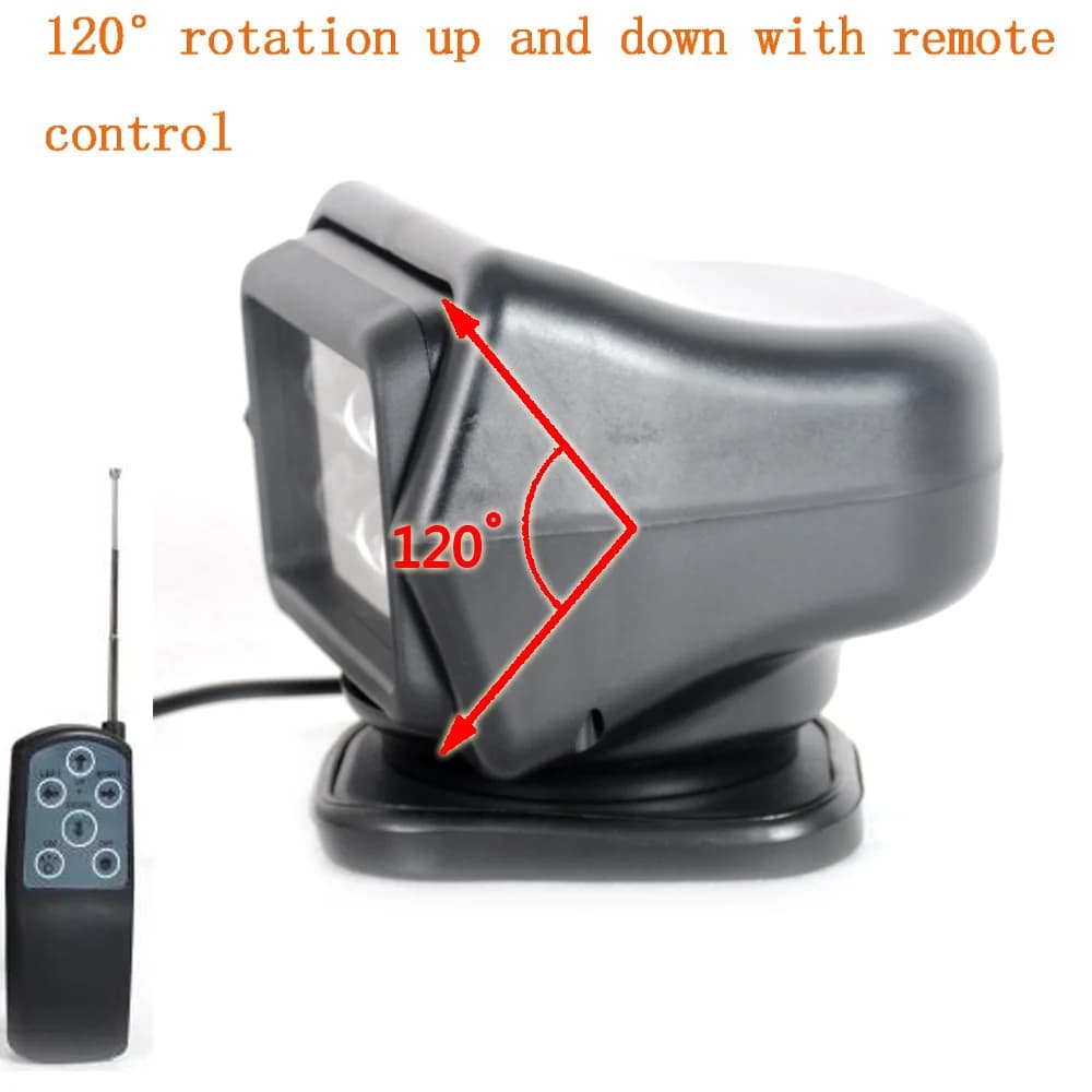 Laser LED Search Light Magentic 7 Inch 60W 360 Degree Remote Control Car LED SpotLight Off-road Light for Hunting Ship Lighting - 3
