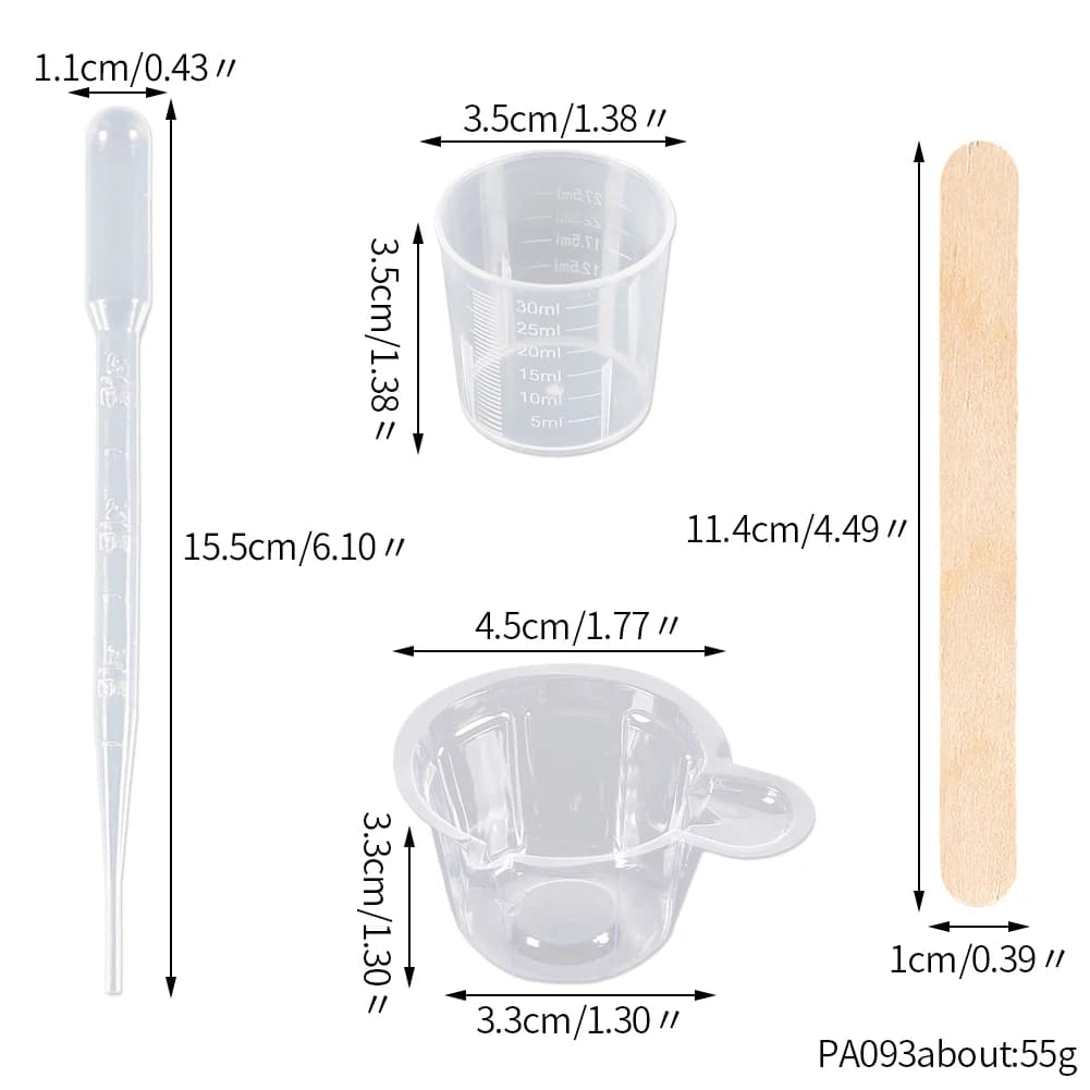 الراتنج خلط أدوات الصب عدة 10 أكواب خلط 10 أكواب قياس 10 العصي الخشبية 10 قطارات DIY بها بنفسك الحرفية صنع المجوهرات - 2