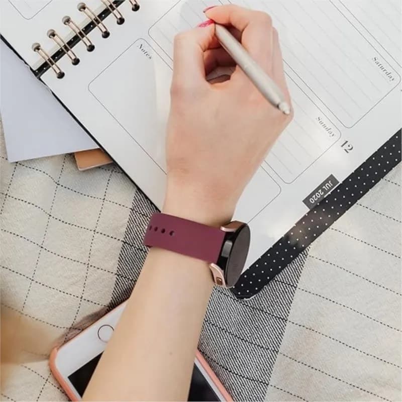 حزام سيليكون 20 مم و22 مم لساعة سامسونج جالاكسي 6 و5 و5 برو و4 كلاسيك وأكتيف 2 وجير S3، سوار رياضي لهواوي GT 2/e/3/4 برو - 4