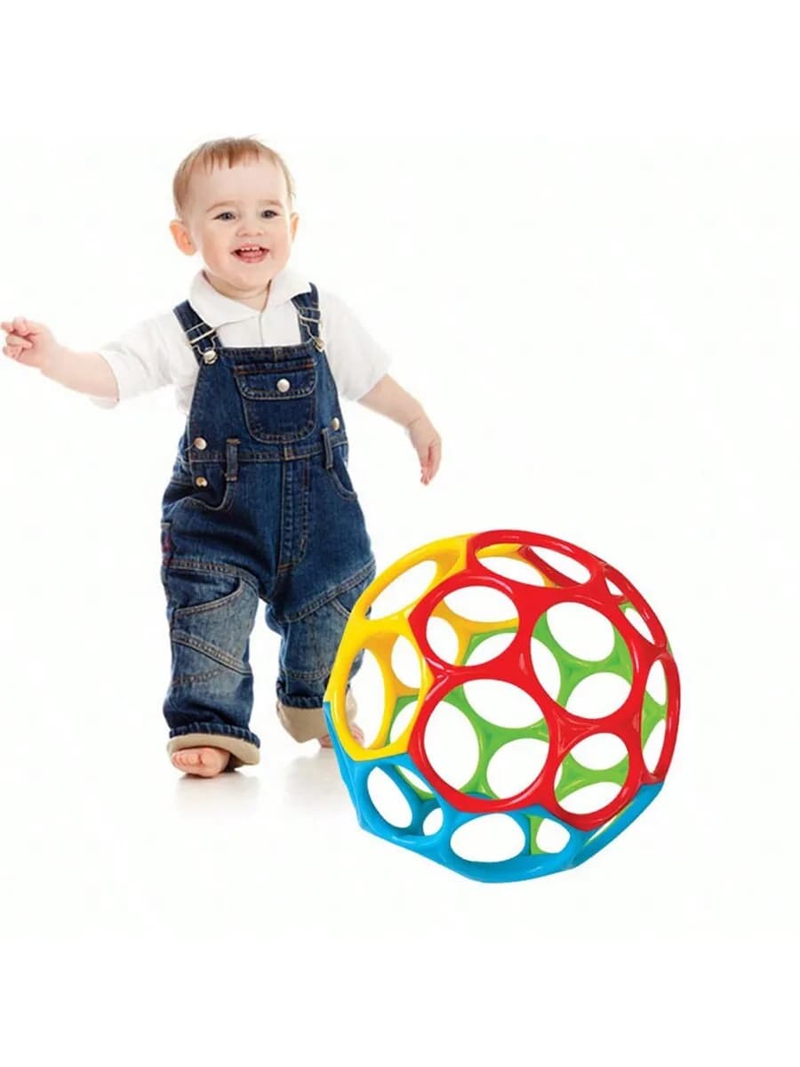 Colorful Baby Grasping Ball Soft Hollow Sensory Teething Toy Easy Grip Hand Catch Play Toy for Newborn Infant Early Development