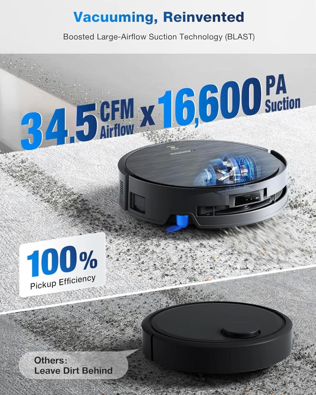روبوت تنظيف وإمساح إيكوفاكس DEEBOT X9 برو أومني، شفط Blast™ بقوة 16,600 بسكال، مسح ذاتي فوري بأسطوانة OZMO، بدون تشابك - 2
