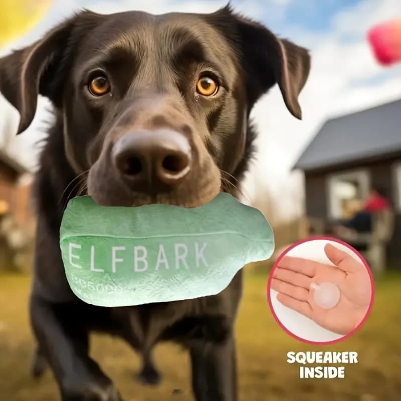 لعبة كلب محشوة Elfbark مع صافرة، ألعاب مضغ مقاومة للعض متينة للكلاب الصغيرة والمتوسطة والكبيرة، ألعاب حيوانات أليفة بصوت صافرة لطيف - 5