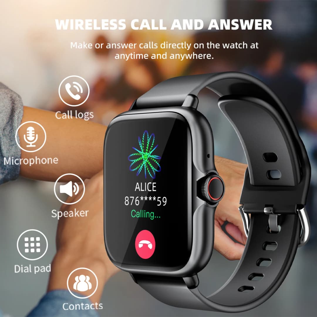 1.83'' Waterproof Smart Watch with Message Answer Call Sleep Monitoring Sports Pedometer Information Alerts For iPhone Android - 4