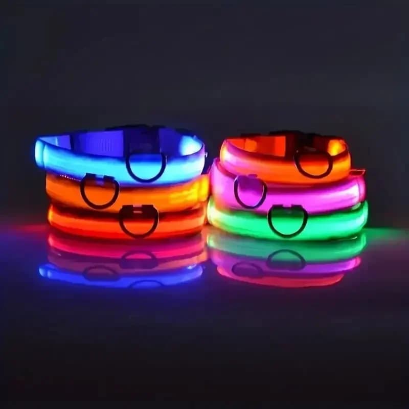 Light Up LED Pet Dog Collar Safety Night Walking Flashing Glow In The Dark LED Pet Dog Battery Collar Small Medium Large Dog - 4