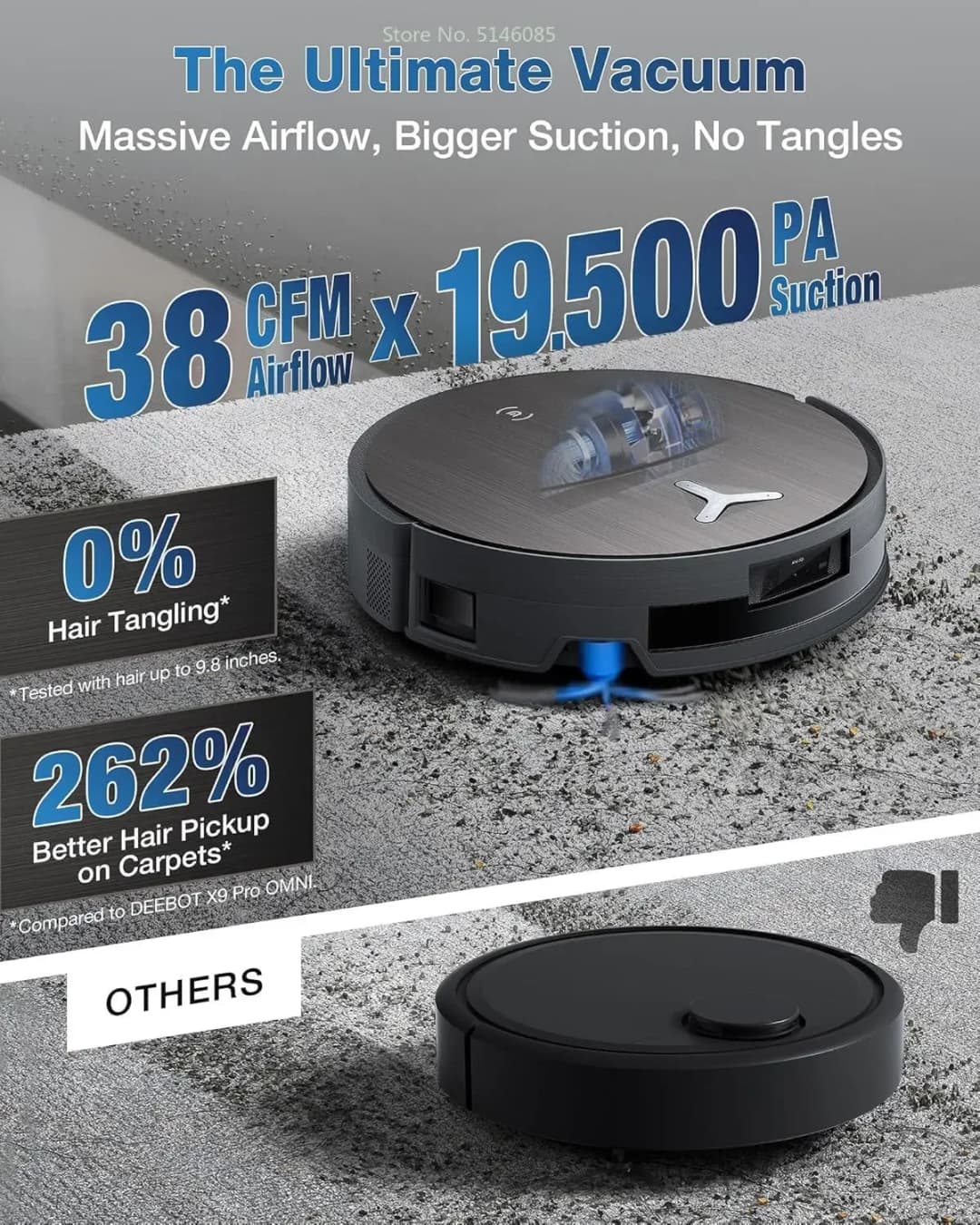 ECOVACS DEEBOT X11 Cyclone Robot Vacuum PowerBoost Charging 19500Pa  Suction Bagless OMNICYCLONE Station Chinese Version - 4