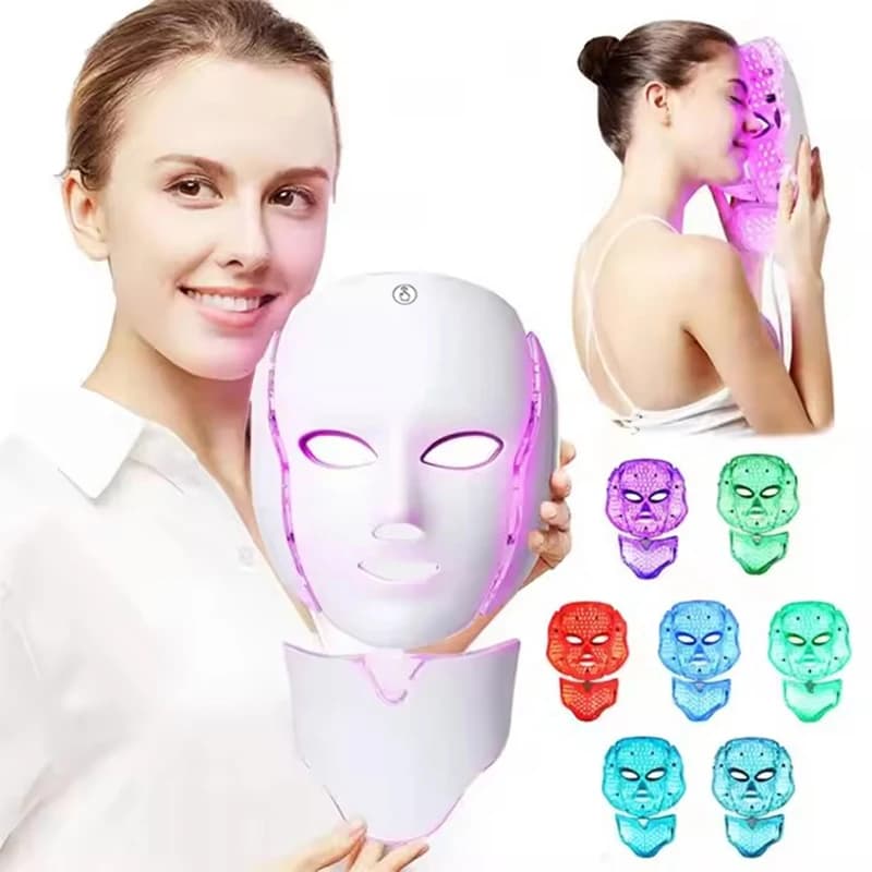 قناع الوجه LED العلاج بالضوء الأحمر 7-1 لون 192 المصابيح قناع الوجه اللاسلكي المنزل الجمال قناع الوجه LED هدية جميلة