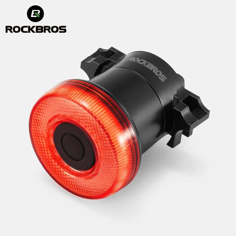 ROCKBROS Cycling Tail Light Smart Brake Waterproof Aluminum Bicycle Smart Tail Light Type-C Charging MTB Road Bike Accessories