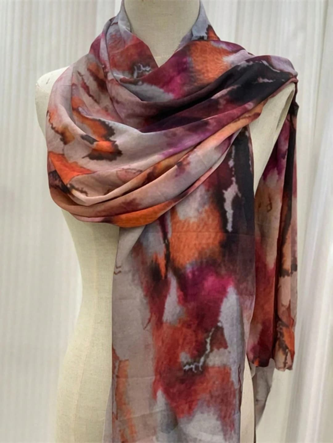 حجاب نسائي إسلامي مطبوع عليه ألوان مائية أنماط بوهيمية وشاح ناعم أوشحة رمضان وشاح الحجاب شالات عمامة حجاب قابل للتنفس - 4