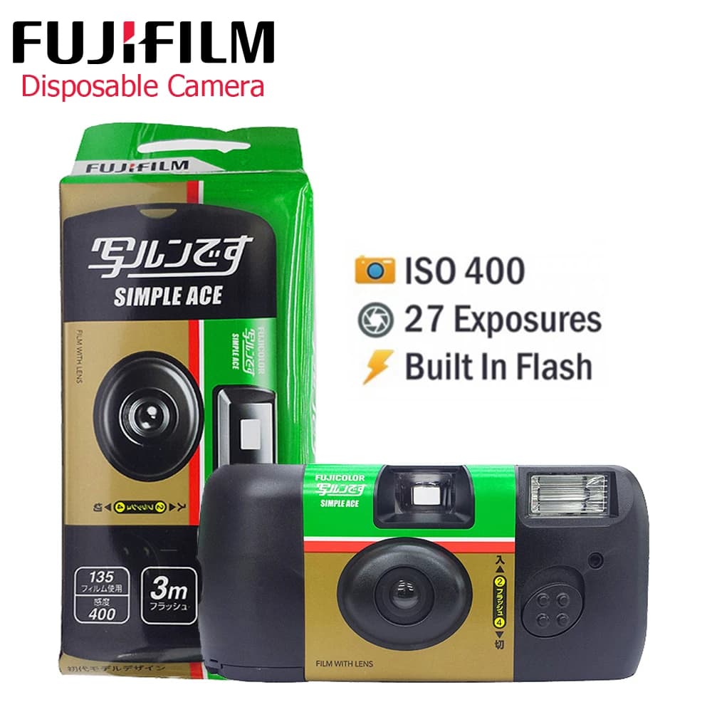 1/3/6 قطع Fujifilm SIMPLE ACE ISO 400 فلاش طاقة 35 ملم 27 تعريضًا للصور للاستخدام مرة واحدة استخدام لمرة واحدة كاميرا فيلم يمكن التخلص منها QuickSnap - 3