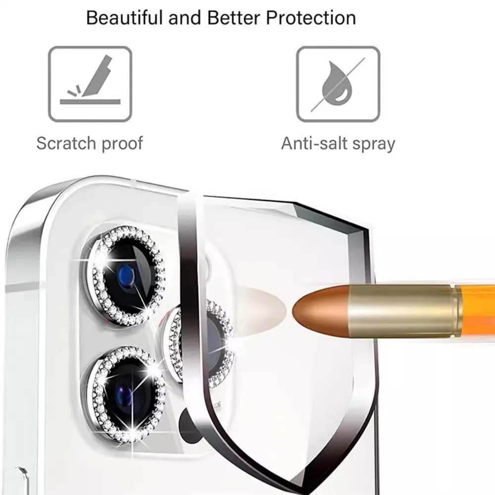 Bling Glitter Diamond Camera Lens Protector Case For iPhone 17 16 15 14 13 12 11 Pro Max Plus Sreen Protectors Film For iPhone17 - 3