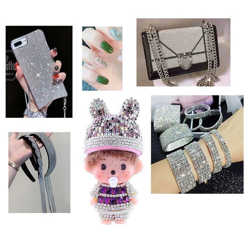 1 ياردة كامل اللون 22 اللون مخلب حجر الراين SS6 ss12 كريستال شرابة Diy بها بنفسك الملابس القرط اكسسوارات الخرز الماس سلسلة وحيد القرن - 6