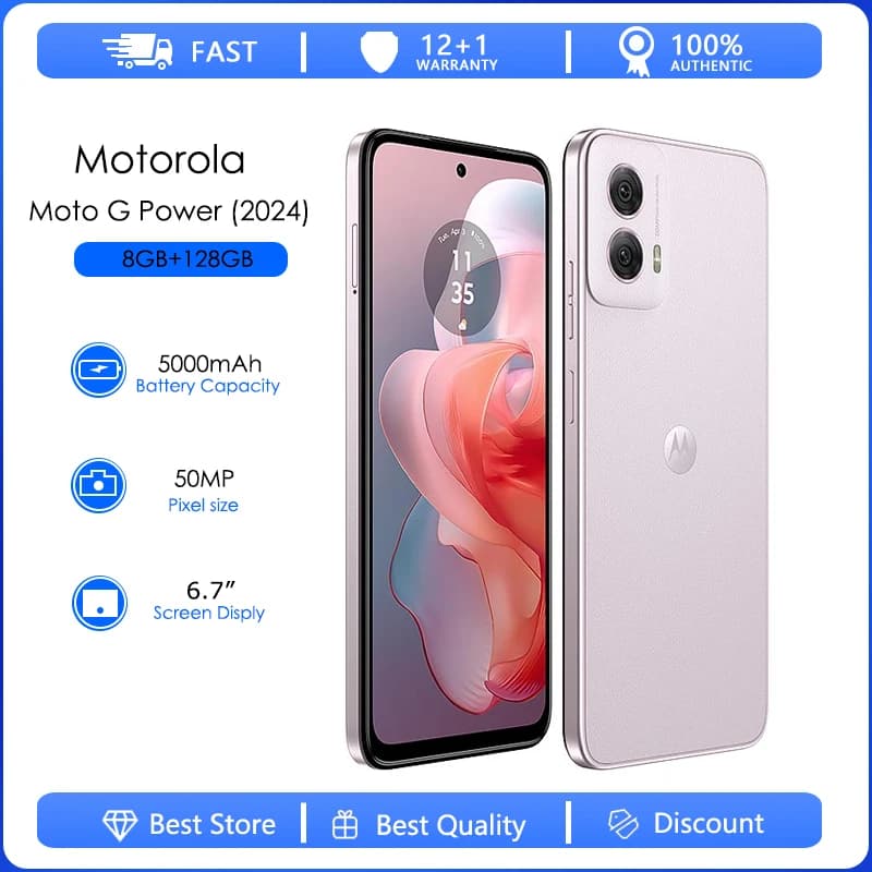 Original Unlocked Motorola Moto G Power (2024)  XT2415 8GB RAM 128GB ROM Octa-core 50MP 6.7'' 5000mAh Android 14 NFC Smartphone