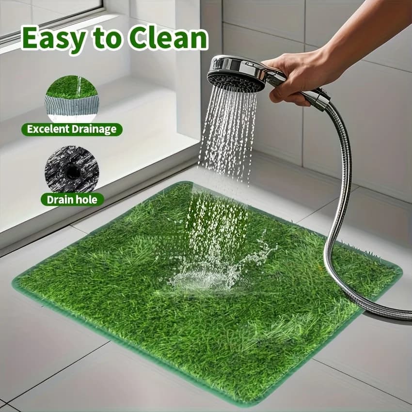 مدرب نونية للكلاب من العشب الاصطناعي قابل للغسل من FUKUCHONG - صغير إلى كبير الحجم، مادة EVA متينة، تصميم أخضر وأصفر لـ Ind