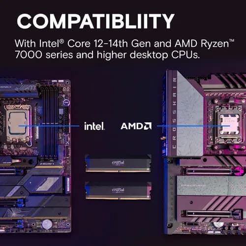 Crucial Pro DDR5 RAM 16GB 32GB Kit C36 C48 6000MHz Overclocking Desktop Gaming Memory AMD Expo Compatible Black CP2K16G60C36U5B - 5