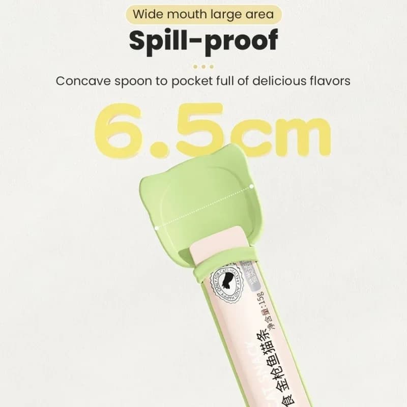 ملعقة تغذية بشريط بمقبض طويل للقطط ، عصارة طعام ، طين لحم الحيوانات الأليفة ، ضغط الطعام ، ملعقة توزيع العلاج ، لوازم طعام القطط - 4