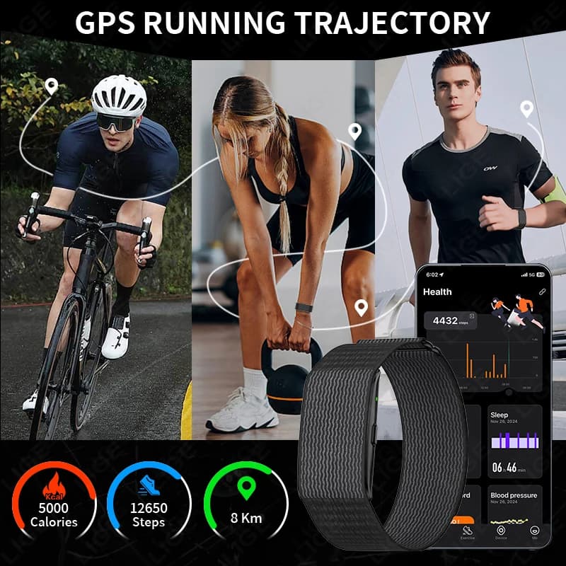 New No Screen Smart Watch Men GPS Running Trajectory Ultra Light Bracelet Blood Oxygen Heart Rate 24H Health Band Sports Watches - 4