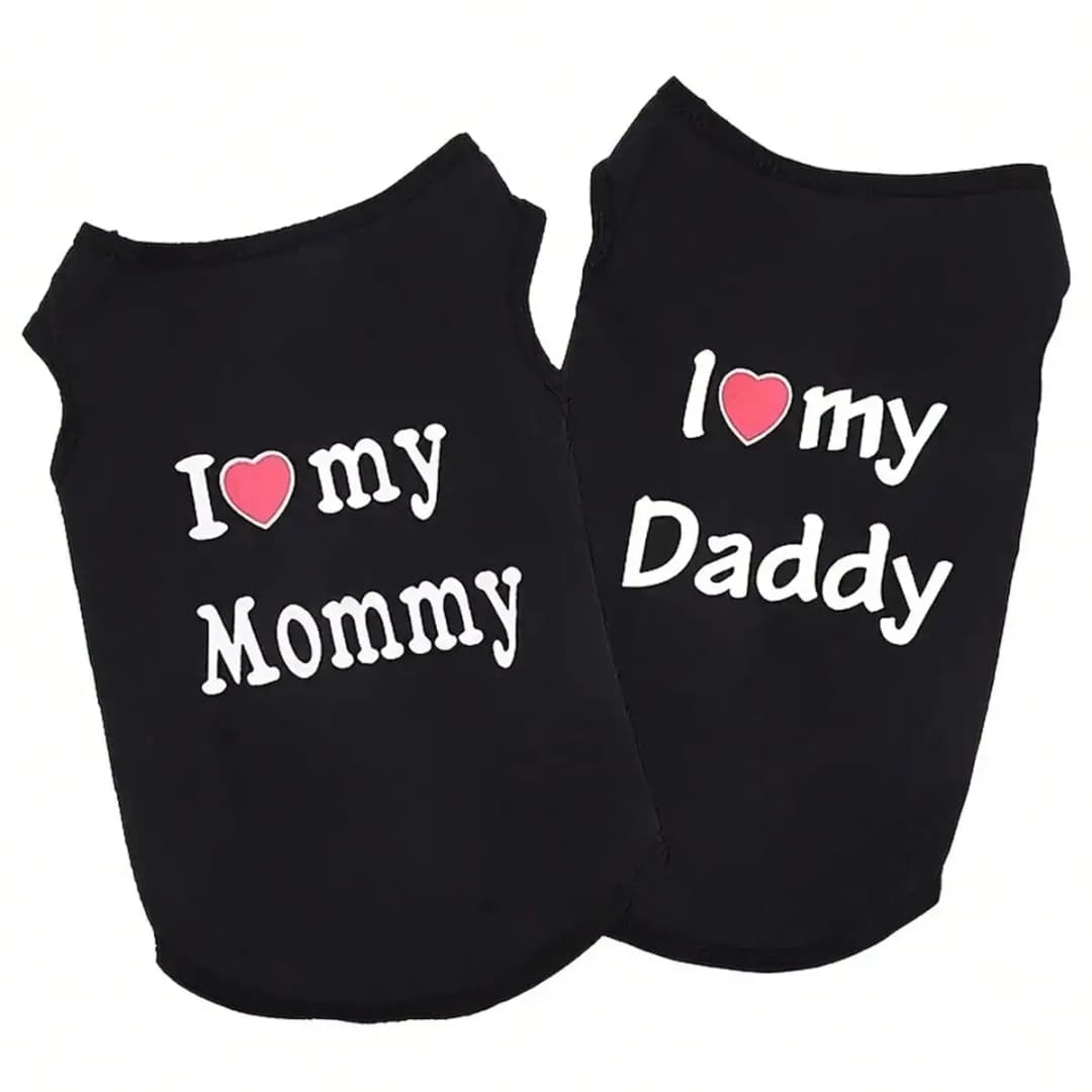 Dog Vest, "I Love My Daddy" Puppy T-Shirt, Summer Sleeveless Vest, Pet Clothing - 5