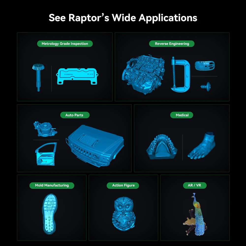Creality 3D Scanner Raptor CR-Scan 3D Printing Handheld Scan 0.02 mm Accuracy 60fps Scanning Speed Blue Laser NIR Light Scanner - 6